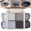 HHLTOH Quad Matte Shimmer Eyeshadow, 4 Versatile Shades Waterproof and Long-Lasting Eyeshadow Palette, Perfect for Creating Female Delicate Eye Makeup (4# Smoked, 1 Count (Pack of 1))