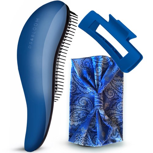Hair Brush Set - 3-Piece Detangling Brush, Headband, and Claw Clip for Women's Hair Care - Ideal Gift for Girls