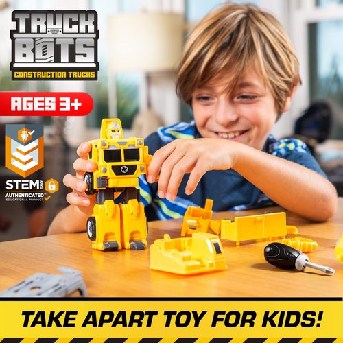 USA Toyz Truck Bots Construction Truck Robots for Kids - 4-in-1 STEM Robot Toy Truck Take Apart Toys for Boys and Girls, 19pc Robot Construction Vehicles Truck Building Toys Kit with Toy Screwdriver