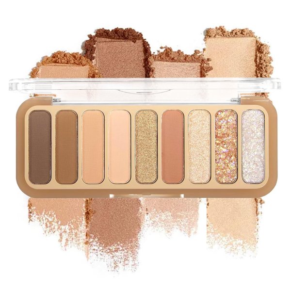 9 Colors Matte Naked Eyeshadow Palette Taupe & Brown Nude Neutral Eye Shadow Makeup Pallet Matte Pigments Naturing-Looking Ultra-Blendable Long Lasting Smooth Cement Color Shades (#1 Peach Style)