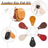 Taiyin 30 Pcs Leather Key Fob Kit for DIY Craft, PU Leather Key Fobs Blanks with Rivets and Key Rings for Laser Engraving Keychain Making Leather Working (Multi Colors)