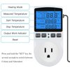 XIEHUZA Backlit Digital Temperature Controller, LCD Screen Heating Cooling Thermostat Outlet Socket with Sensor Timer Regulator for Reptile Incubator Greenhouse Brewing Refrigerator, 110V, 15A, ℉/℃
