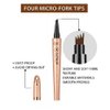 Eyebrow Pencil,Waterproof Brow Pen with Micro-Fork Tip,Smudgeproof Long Lasting Fine Sketch Microblading Pen，Natural Looking Eye Makeup Eyebrow Pen-04#Natural black