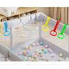 4pcs Walk Assistant Plastic Baby Crib Pull Rings for Baby Baby Pull Up Rings Cot Hanging Rings for Infant Baby Toddler Practice Tool (4 Colors)