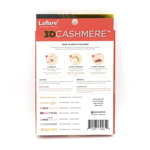 Laflare 3D Cashmere False Eyelashes Multipack, Ultra Soft, Glam, Luxurious, Cruelty-Free, Reusable, Fake Eyelashes 5 Pairs Value Pack (310X5P)