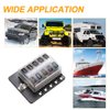 BUNKER INDUST 10-Way Fuse Box Blade Fuse Block Holder with LED Indicator for Blown Fuse Waterpoof Protection Cover for Car Boat Marine Automotive,Include 20Pcs Blade Fuses and 1Pcs DIY Sticker