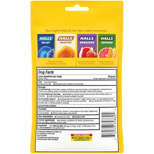 Halls Cough Suppressant/Oral Anesthetic Drops 30 ct