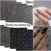8Sheets Star Nail Art Stickers for Gel Nails 3D Self-Adhesive Nail Supplies Glitter Star Nail Sticker with Nail Design Shiny Gold Silver Stars French Tip Nail Stickers for Women Nail Art Decorations