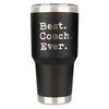 JENVIO Coach Gifts | Best Coach Ever | Stainless Steel Laser Etched Travel Tumbler Coffee Mug with 2 Lids and 2 Straws | Basketball Volleyball Wrestling Swimming Christmas (30 Ounce Black)