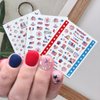 6 Sheets Independence Day Nail Art Stickers USA Flag Nail Decals 3D Self Adhesive Classics American Flag Star Heart Eagle Statue of Liberty Nail Designs Sticker for Women 4th of July Nail Decoration