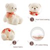 Adorlynetty 11.4” Small Teddy Bear with Heart Cute White Teddy Bear Stuffed Animals for Valentines Day Soft Stuffed Bear Plush Bear Plushie Toys Gifts for Girlfriend Boyfriend Kid