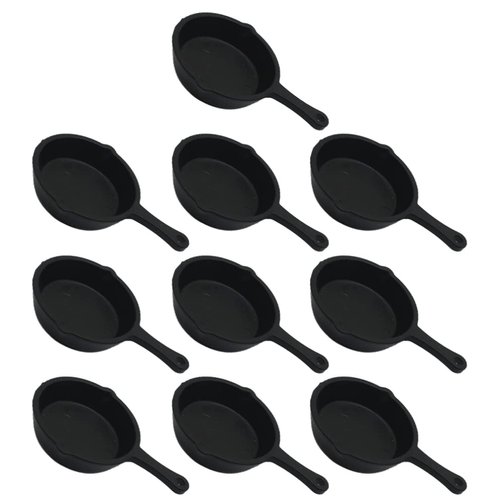 Sewroro 10pcs Miniature Pans Doll House Kitchen Small Frying Pan Miniature Skillet Simulation Cooking Pan Models Mini House Accessories Decoration
