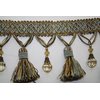Beaded Tassel Fringe Trim 3.5" Style# Bf 4027 11/06 Color Blue/gold/brown