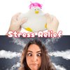 funnysquee Chicken Squishies Toy,Random Hair Color,Stress Relief Kawaii Soft Animal Funny Chicks Stretch and Squeeze Stress Toys Birthday Gift for Kids Adult (White)
