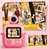 Instant Print Camera for Kids,Christmas Birthday Gifts Toy for Girls HD Video Camera for Kids，Kids Instant Print Camera Portable Toy 3 4 5 6 7 8 9 Year Old Child with 32GB Card-Pink