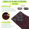 LORIEN Clip in Hair Extensions Real Human Hair, 22 Inch 110g, 99J Burgundy, Clip in 100% Brazilian Remy Human Hair Extensions 8pcs Per Set with 18 Clips Double Weft