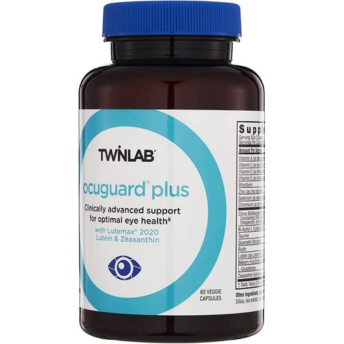 Twinlab Ocuguard Plus - Eye Supplement with Zinc, Vitamin A, Vitamin C, and Vitamin D - 60 Veggie Capsules