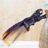 Natural Buffalo Horn Comb, Animal Engrave, Hair Comb, Anti-Static Handmade Pocket Comb, Fine Tooth, Gift For Men Women Mom Wife Daughter, Birthday (Dark Tiger)
