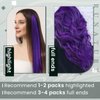 RUNATURE Clip in Hair Extensions Real Human Hair Purple Hair Extensions Human Hair Clip in Extensions 14 Inch Clip in Hair Extensions Purple Human Hair Extensions Clip ins Double Weft 25g 5pcs