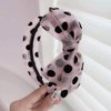 Ewanda store 5 Pcs Polka Dot Hairband for Women, Cotton Yarn Headbands with Bows, Hair Accessories for Various Occasions