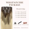GOO GOO Clip in Hair Extensions Real Human Hair, 16inch 120g 7Pcs, 4/18 Balayage Chocolate Brown Highlighted Dirty Blonde, Remy Human Hair Extensions Clip ins for Women, Natural Human Hair