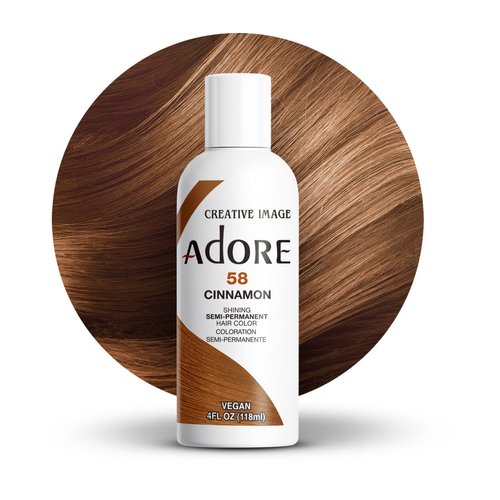 Adore Semi Permanent Hair Color - Vegan and Cruelty-Free Brown Hair Dye - 4 Fl Oz - 058 Cinnamon (Pack of 1)