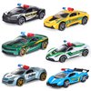 Oriate 6 Packs 1/64 Die-cast Sheriff Police Sports Cars Kids Toy Cake Topper Set, Rescue Vehicle Pursuit Car with Police Lights, Birthday Gifts for Boys Girls 3 4 5 6 Years Old