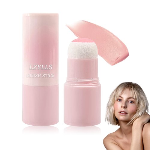 Cream Blush Stick with Brush,Waterproof Multi Cream Blush Stick Makeup,Lightweight,Long-lasting,Easy To Use,2 in 1 Multi Stick Blush for Cheeks & Lip Tint & Eyeshadow Makeup,Suitable for All Skin K2