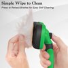 Swihauk Self Cleaning Slicker Brush for Dogs & Cats, Skin Friendly Grooming Cat Brush, Dog Brush for Shedding, Deshedding Brush, Hair Brush Puppy Brush for Haired Dogs, Pet Supplies Accessories, Green