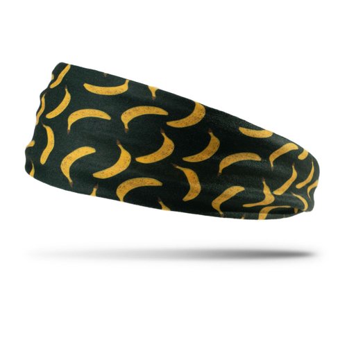 ChalkTalkSPORTS RokBAND Multi-Functional Food Themed Neck Gaiter or Headband | Banana Pattern | Black