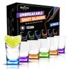SWOOC - Unbreakable Shot Glasses Set (6 Pack) - 250x Stronger Than Glass, 25x Stronger Than Acrylic - Colorful & Dishwasher-Safe - 1.5oz Reusable Drinkware for Indoor/Outdoor Fun - DUNZO Compatible