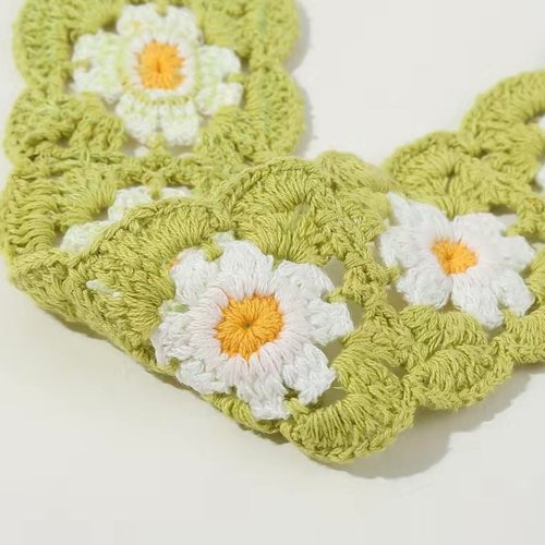 ClawsandPaws Daisy Crochet Headbands Hairbands, Hair Scarf for Women Girls, Knitted Floral Hair Accessories for Hair Styling/Festival/Holiday, Cottagecore Aesthetic (Light Green)