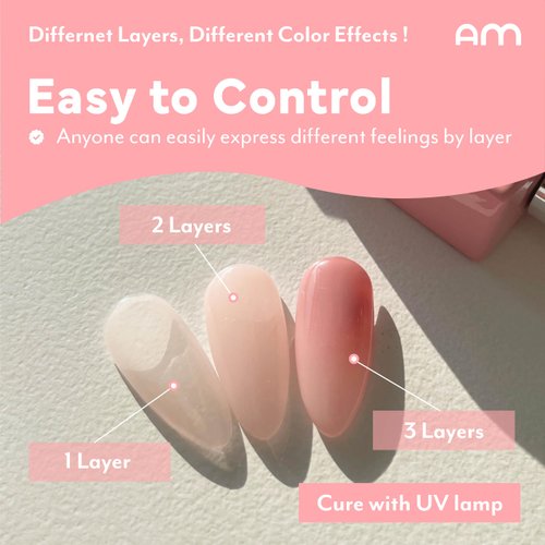 A_muse A_mini Basic Signature Gel Coloring Over Syrup Gradation Gel Nail Polish 10ml Nude Pink Neutral Sheer Skin Tone Milky Translucent Nail UV Light Cure Gel Polish for Nail Art