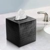Monarch Abode 19127 Hand Hammered Tissue Box Square Cover Holder and Dispenser, Metal Dresser Accessories for Home and Office Bathroom Decor Vanity, Decorative Tissue Box Holder, Black
