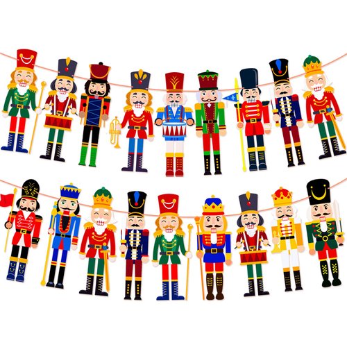 Christmas Nutcracker Party Banners King and Soldier Nutcracker Cutout Banner Nutcracker Holiday Party Decorations Nutcrackers Christmas Banner for Christmas Party Supplies