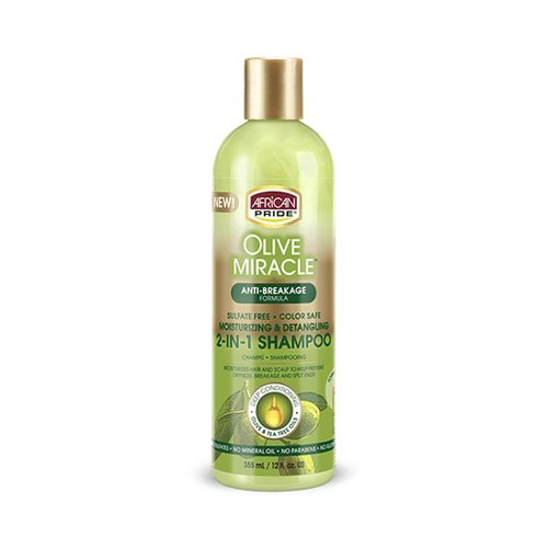 African Pride Olive Miracle 2-in-1 Shampoo and Conditioner, 12 fl oz (355 ml)