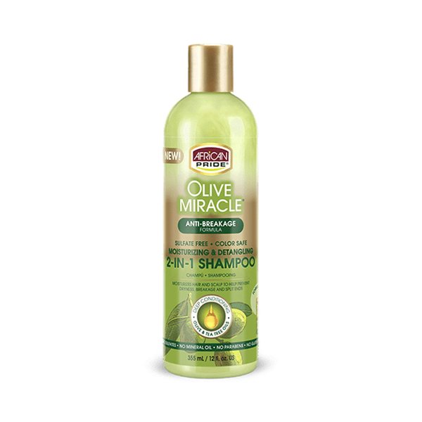 African Pride Olive Miracle 2-in-1 Shampoo and Conditioner, 12 fl oz (355 ml)