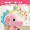AWOTOY Baby Toys 0 to 12 Months, Musical Stuffed Animal Activity Soft Toys with Multi-Sensory Crinkle, Rattle and Textures,Infant Tummy Time Toys for Newborn Girls, Seahorse, Pink