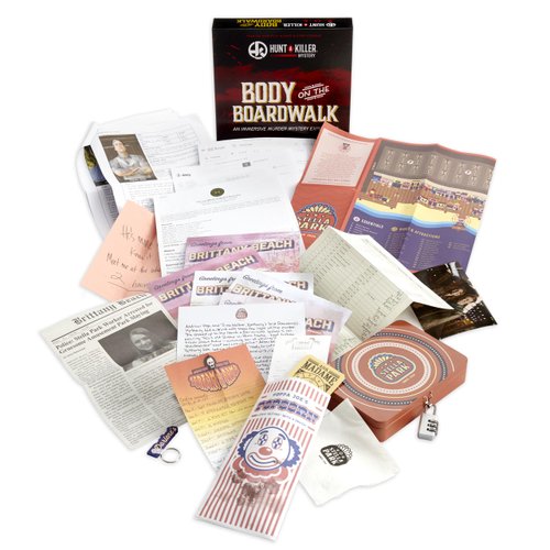 Hunt A Killer: Body On The Boardwalk, Catch the Amusement Park Killer, Interactive Unsolved Mysteries Game, Mystery Box for Game Night, Murder Mysteries Card, Puzzle & Board Games, For Ages 14+