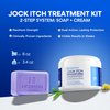 Hermon Antifungal Jock Itch Cream & Soap Kit: Anti Fungal Treatment for Ringworm, Psoriasis, & Athlete's Foot with Tea Tree Soap - Provides Soothing Relief for Body & Foot - 3.4 oz. / 2 Bars