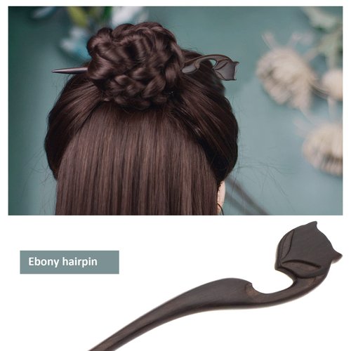 Micro Traders Wooden Fox Hair Stick Vintage Hair Fork Updo Hair Pin Traditional Chignon Pin Hair Accessories for Women Full Updos Low Bun Hairstyles