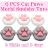 6 Pcs Cat Paws Mochi Squishy Toys, Mini Stress Relief Kawaii Squishies for Kids Party Favors, Goodie Bag Stuffers, Easter Basket Stuffers, Mochis Fidget Bulk Squeeze Toys for Kids Prizes