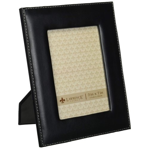 Lawrence 685057 Black Leather 5x7 Picture Frame