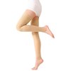 TOFLY® Medical Thigh High Compression Stockings Footless for Women & Men, Opaque Support Hose, 20-30mmHg Graduated Compression Socks with Silicone Band for Varicose Veins, Edema, DVT, 1 Pair Beige L