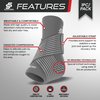 Sleeve Stars Ankle Brace for Sprained Ankle, Plantar Fasciitis Relief Achilles Tendonitis Brace, Ankle Support for Women & Men with Strap, Heel Protector Wrap for Pain & Compression (Single/Gray)