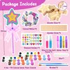 Ambesi Make Your Own Princess Wand Craft Kit, 4PCS Thick Wooden Fairy Wands with Gem Stickers & Ribbons, Art Kits for Toddler, Girls Painting Crafts Birthday Holiday Gifts for Girls Ages 3 4 5 6