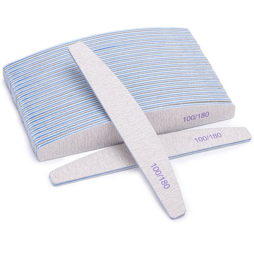 Nail Files for Acrylic Nails 100/180 Grit，25 Pieces Double Sided Emery Boards Limas Profesional Manicure Buffer Nails File