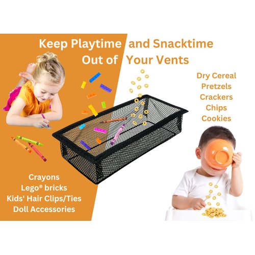 SEAL360 Floor Vent Screen Net, Air Vent Filter Mesh Catches Toys Snacks Pet Hair and Pet Food, Keeps Bugs Out, Patent Pending, 4”x10” (3-Pack)