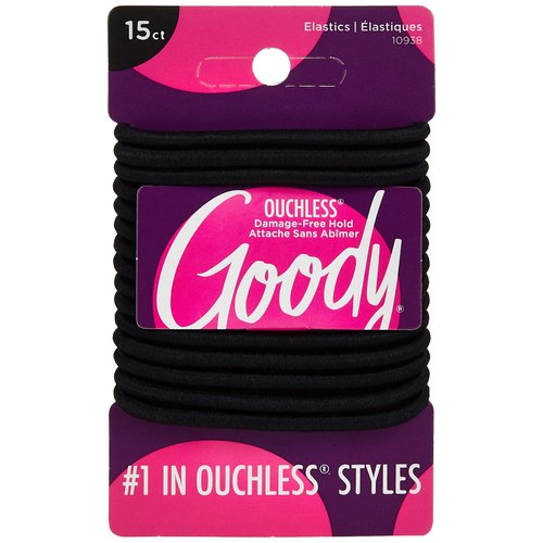 Goody WoMens Ouchless Braided Elastics, Black, 15 Count