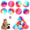 KALIONE 30 Pcs Soft Plush Cat Ball 1.2-inch Rainbow Cat Toy Balls Fuzzy Kitty Balls Kitten Puff Balls Colorful Cat Pom Pom Balls for Cat Kitten Pet Playing Exercising